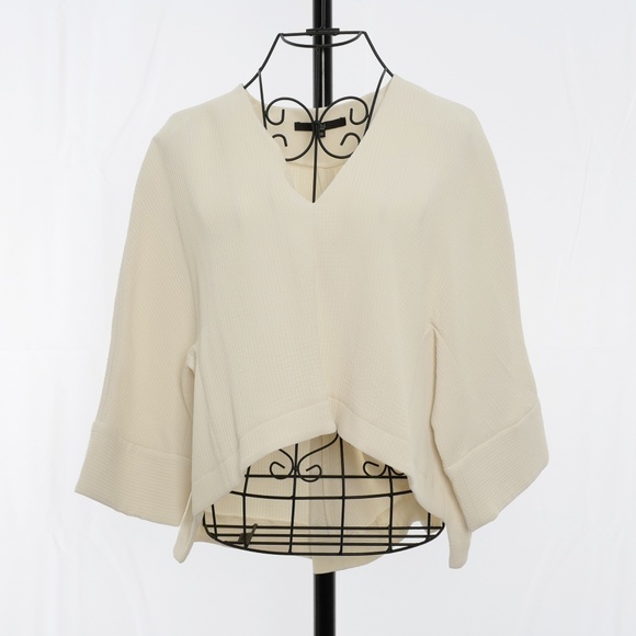 Tibi Asymmetrical Ivory Crop Top - Size XS - Picture 2 of 7